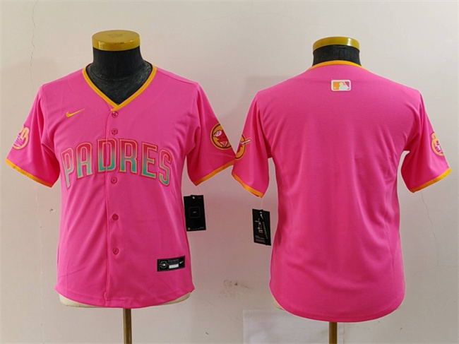 Youth San Diego Padres Blank Pink Stitched Baseball Jersey Youth San Diego Padres Blank Pink Stitched Baseball Jersey